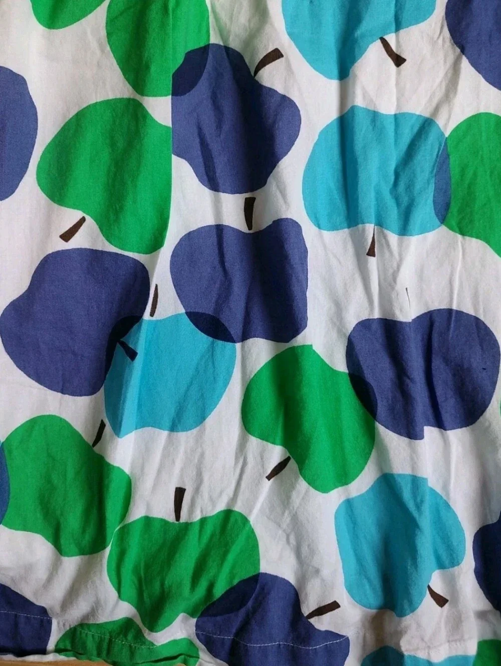 Mini Boden Girls Dress White Blue Green Ruffle Straps Apple Zip Pockets 13 14 Y